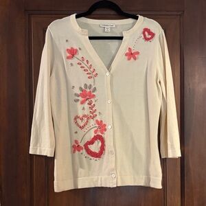 Coldwater Creek Women's Cream Cardigan Sweater